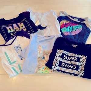Back to School Bundle, Set of 6 Girls Graphic T-Shirts, sz 10-12